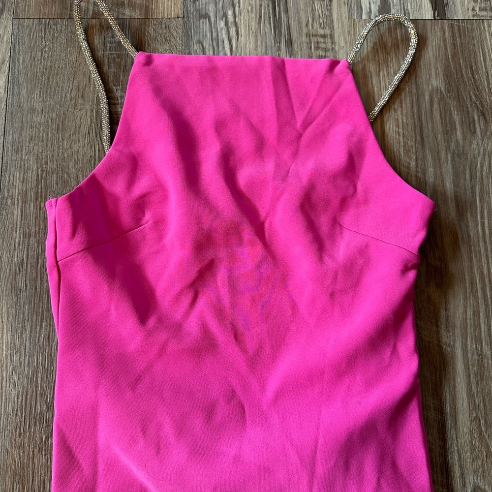 Glam Small Hot Pink Tank Top with Sparkle Straps
